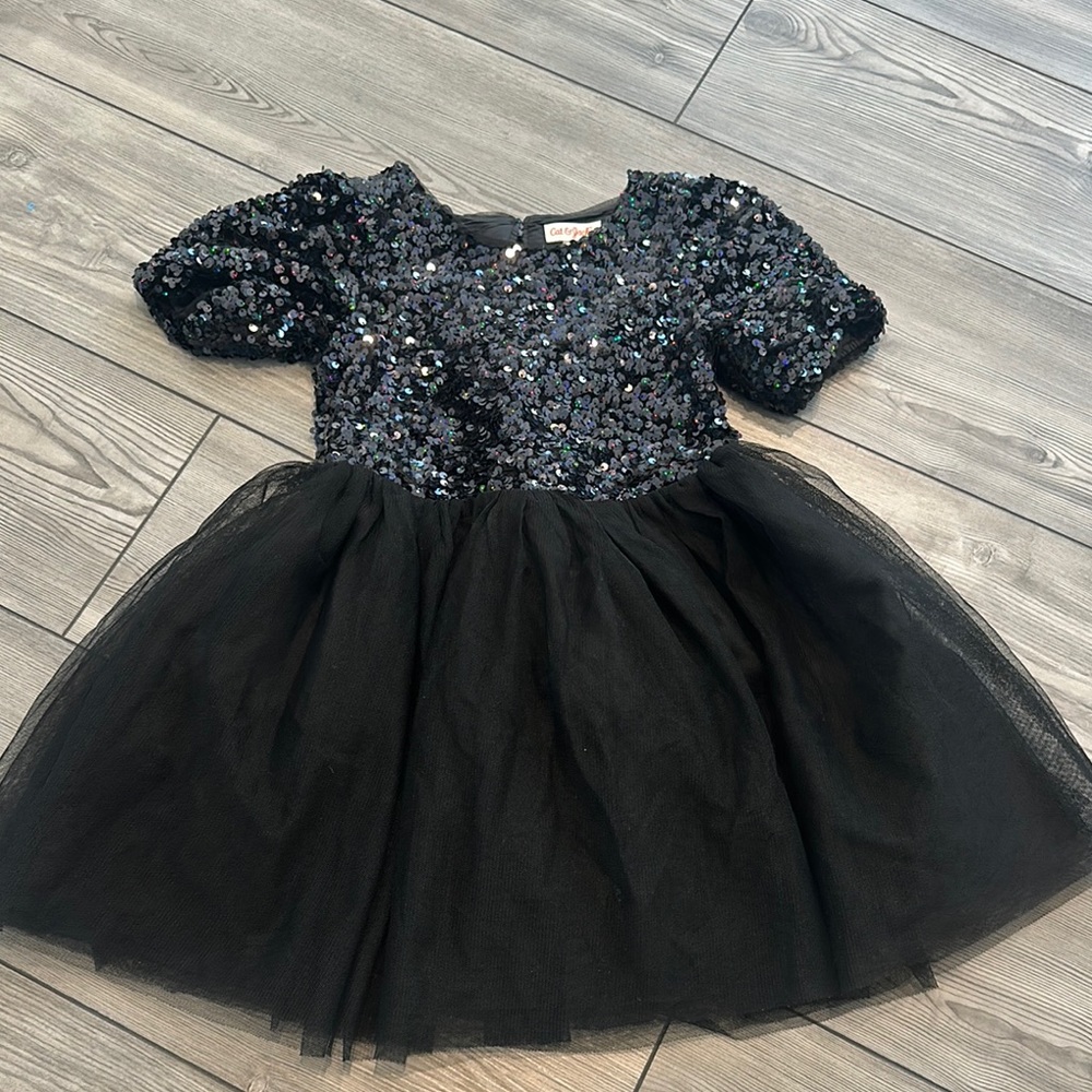Black Sequin Tulle Dress